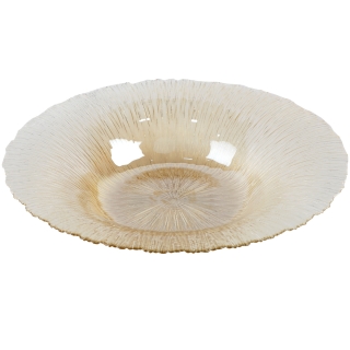 Plateau de décoration en verre doré transparent 38 cm Ø