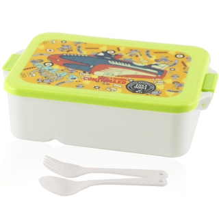 Boite à lunch en plastique pour enfant avec couverts Vert pistache