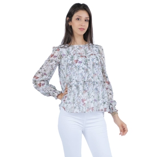 Chemise à fleur Blanc femme