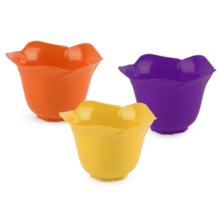 Lot de 3 Bols en forme de fleurs en plastique alimentaire Mazaya