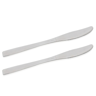 Lot de 2 couteaux de table Milano en acier inoxydable - Argent