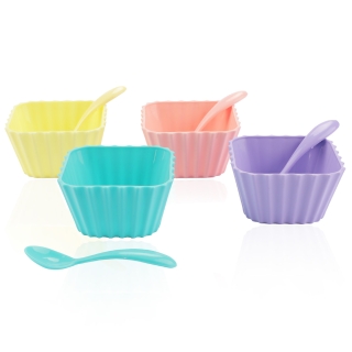 MAXPLAST Lot de 4 bols de fruit - Carré - 8 pièces