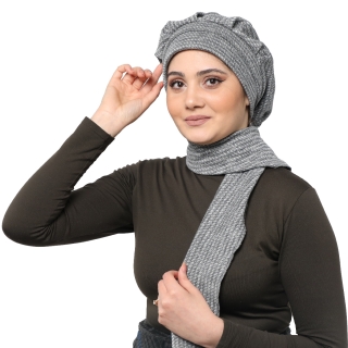 Turban avec Cache Cou gris
