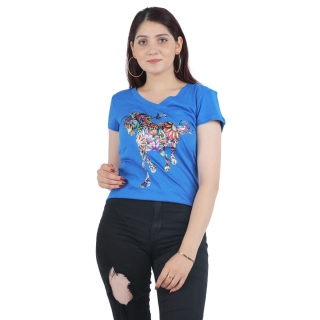 T-Shirt Femme Col V