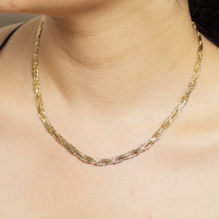 Collier plaqué or chaine tressé