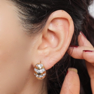 Boucle d'oreille plaqué or dorée