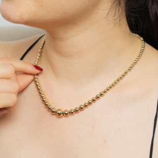 Collier plaqué or sphérique