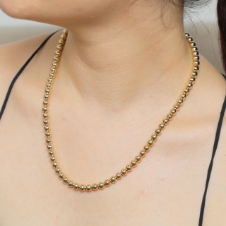 Collier chaîne à billes en plaqué or