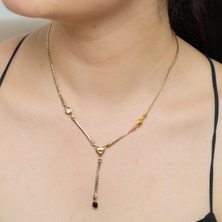 Collier plaqué or maille palmier