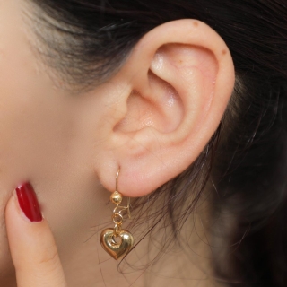 Boucle d'oreille cœur doré