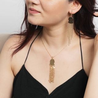 Parure traditionnel en plaqué or - Collier + Boucles d'oreilles