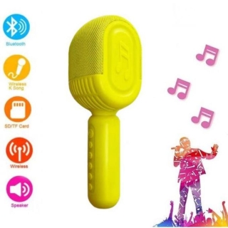 Micro karaoké Haut Parleur Bluetooth Portable Jaune