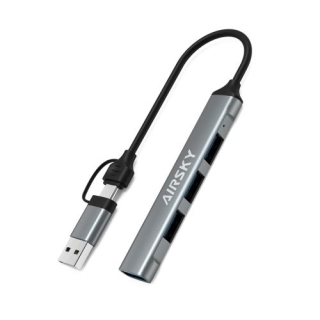 HUB Type-C 4en1 Vers USB 3.0 + 3 * USB 2.0 - Avec Adaptateur USB-C (F) à USB A (Male)