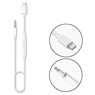 Adaptateur Lightning vers Jack mâle 3,5 mm Avec Contrôle du Volume