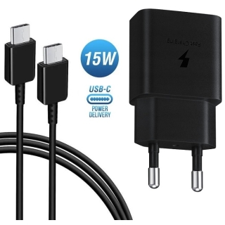 Chargeur Rapide 15W USB-C PD avec Câble USB-C vers USB-C