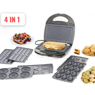 PROVA Appareil de Cuisson 4 en 1 : Panini, Gaufre, Zouza, Maamoul - PE-910 (750W)