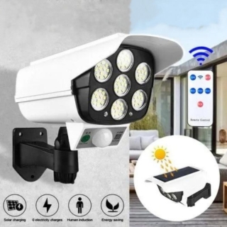 Lampe Solaire Caméra Factice Avec Capteur De Mouvement & Télécommande