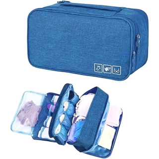Sac Organisateur De Sous Vêtements Imperméable 27 x 15 x 11 cm Pour Voyage - Bleu Ciel