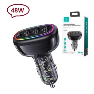 Chargeur de Voiture 48W à 4 Ports 3 USB & USB -C PD