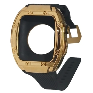 Bracelet avec Boîtier en acier inoxydable pour Apple Watch 45mm Doré