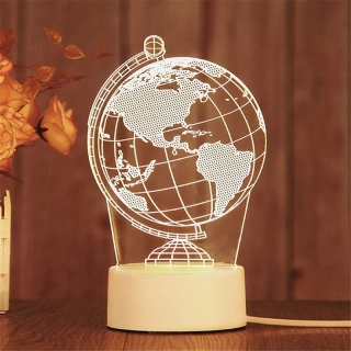 Veilleuse 3D En Forme Boule De Terre - LED - USB Power - Lampe Décoratif