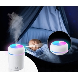 Diffuseur De Parfum Portable Avec Lumière Colorée- 300 Ml - Blanc