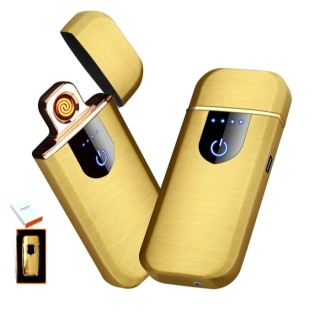 Briquet Électrique De Chargement USB - Métal - Ultra Fine - Écran Tactile - Indicateur LED - GR - Gold
