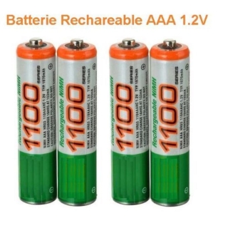 Pile Rechargeable AAA 1,2 V Paquet de 4 Pièces