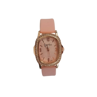 Montre De Luxe En Acier Inoxydable Bracelet En Silicone Rose Avec Boîte de Cadeau