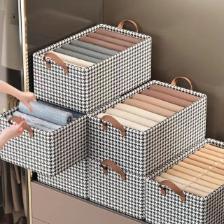 Panier de Rangement Pliable Noir et Blanc 47 × 28 × 19 cm – Panier à Linge Multifonction