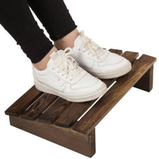 Repose pieds en bois noyer 35 x40 x 15 cm