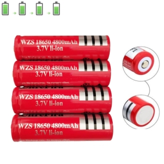 Lot de 4 Piles Rechargeables Li-ion 3.7v 4800 Mah