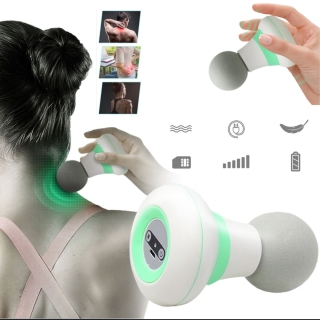 Mini Pistolet De Massage Portable À 6 Vitesses Pour Le Travail - Rechargeable - Blanc et Vert