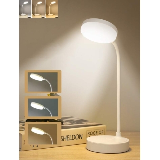 Lampe De Bureau rechargeable & Flexible et Support De Téléphone Blanc