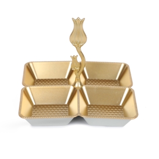 Porte fruits secs doré en plastique