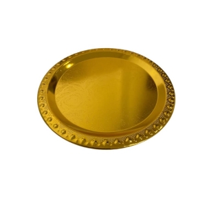 Plateau Doré Rond en métal 20 cm