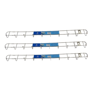 Ensemble de 3 support en acier chromé avec 10 crochets 55 cm