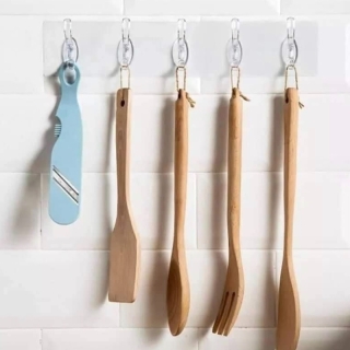 Support Accessoires En Plastique Avec 5 Crochets Autocollant