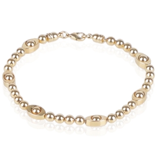 Bracelet chaîne à Billes sphérique doré