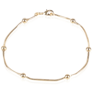 Bracelet chaine serpent avec sphère plaqué or