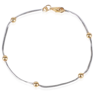 Bracelet maille Serpent en plaqué or blanc et dorée