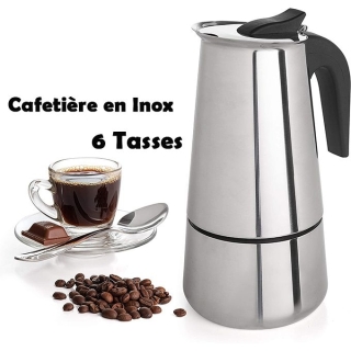 Cafetière Expresso en Acier Inoxydable pour 6 Tasses