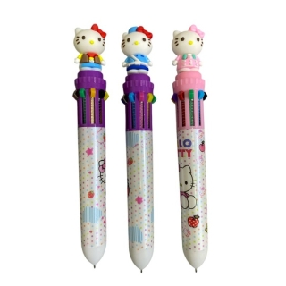 Kit 3 Stylos Multicolores pour Enfants Design Hello Kitty 3D