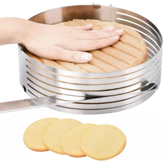 Moule- trancheur à gâteaux réglable en acier inoxydable