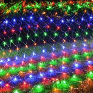 Guirlande Filet Led - 2X 2 mètres - Étanche - 220 V - 8 Modes - Multicoleurs