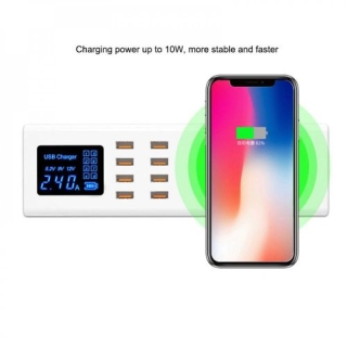 Station de Charge Rapide à 8 Port & Chargeur sans fil Qi 10W