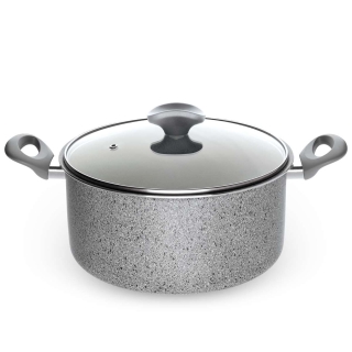 WINOX Faitout granite gris 26 cm avec couvercle
