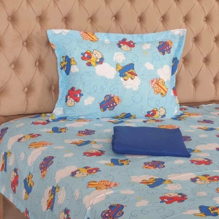 Parure De Lit 1 Place - UNIVERS DECOR - Gris Clair - 100% Coton 57 Fils