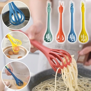 fouet à main et pince de cuisine 2 en 1