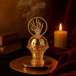 Encensoir À Charbon Métal Doré avec support Motif Mini Arbre